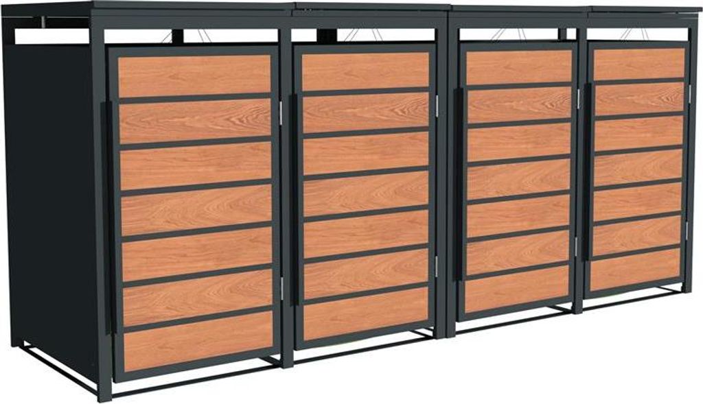 Mülltonnenbox Müllbox Mülltonnenverkleidung 4 Türen Produktbild 