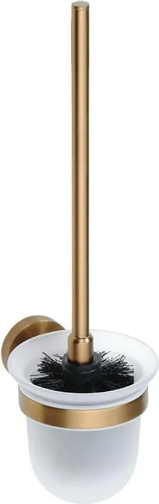 Porte-balai WC design en cuivre mat et verre dépoli série X-ROUND