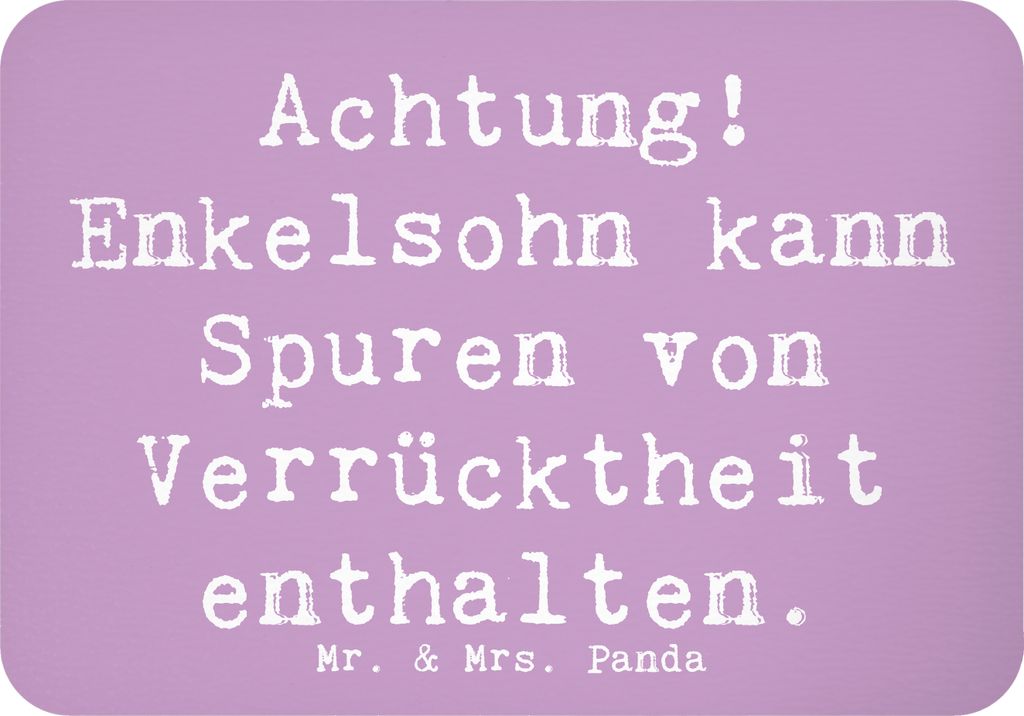 Mr. & Mrs. Panda magnet Spruch Enkelsohn Verrücktheit - Lavendeltraum - Geschenk, Jubiläen, Unterhaltung, Handarbeit, Großeltern, haftmagnet, Hu...