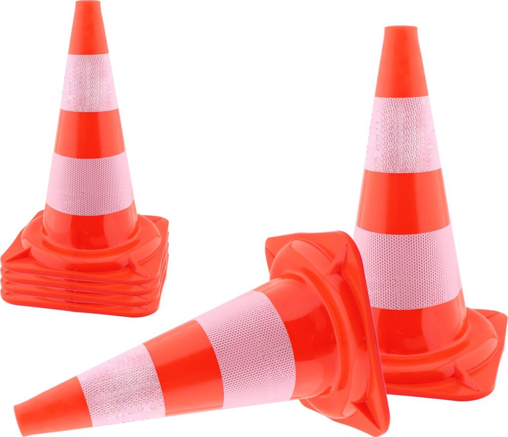 Verkehrspylon Pylon Hütchen Verkehrsleitkegel Warnkegel Markierungskegel Absperrkegel Warnbake Leitpfosten Lübecker Hut Parcours 6 Stück