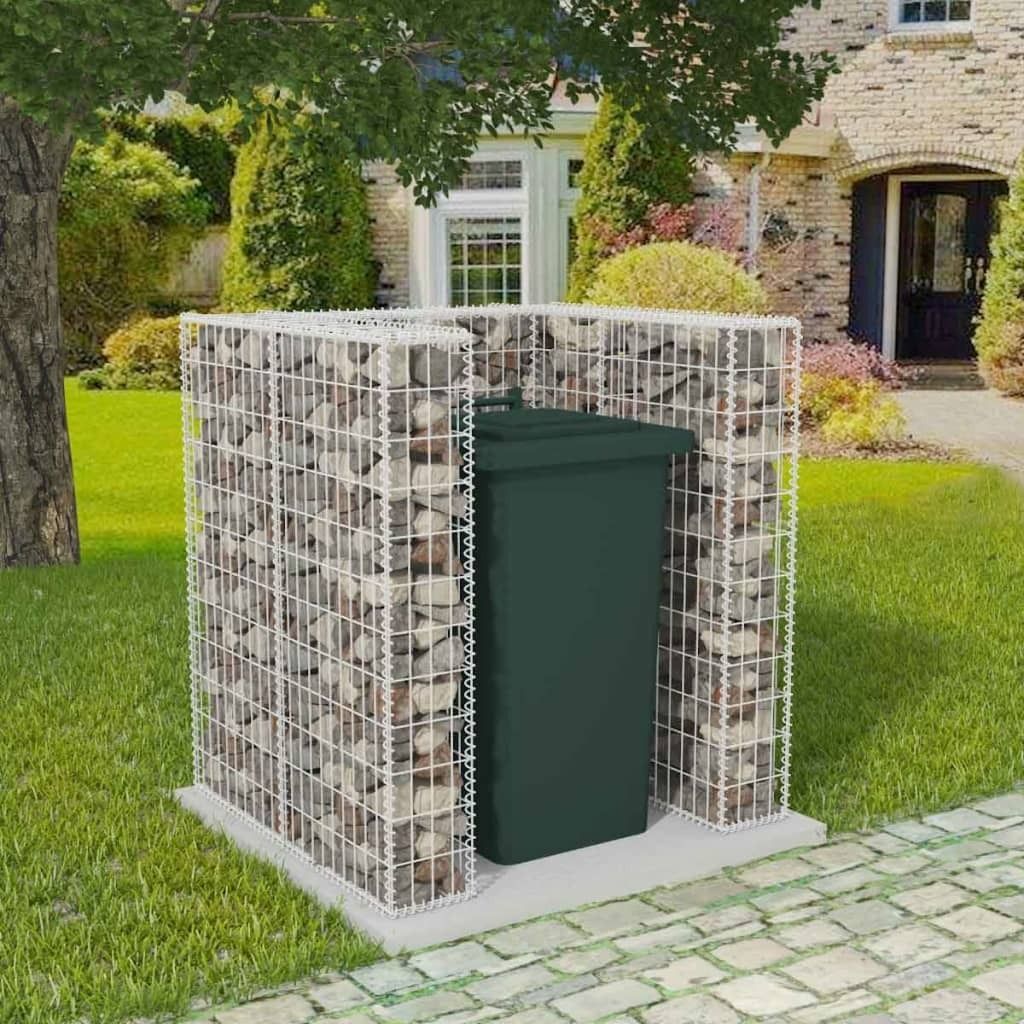 Maison Exclusive - Gabionen-Mülltonnenverkleidung für 1 Tonne Stahl 110x100x120cm