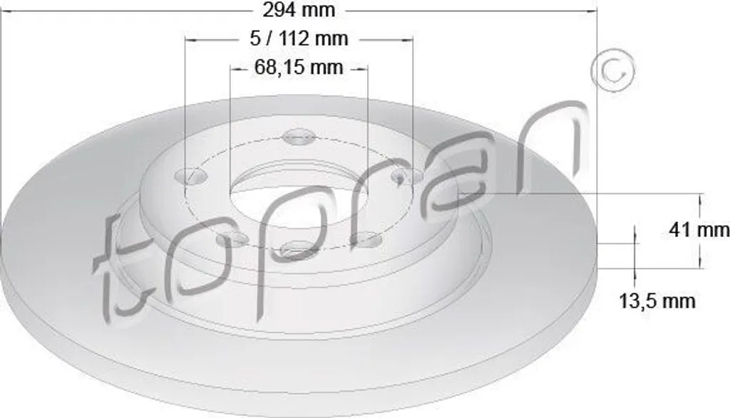 Disque de frein anticorrosion TOPRAN 107 692 haute durabilité arrière