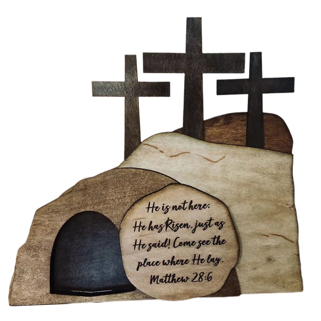 Indoor -Osterzeichen Kreative Form glatte Kante zarter 3D visueller Effekt Weite Anwendung handgefertigt Innen in Indoor Osterkreuz Grab Desktop Ho...