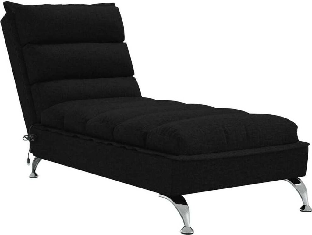 Massage-Chaiselongue mit Kissen Schwarz Stoff