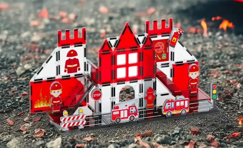 Kit Magnétique de 48 Pièces Robuste Rouge pour Petits Constructeurs - 2