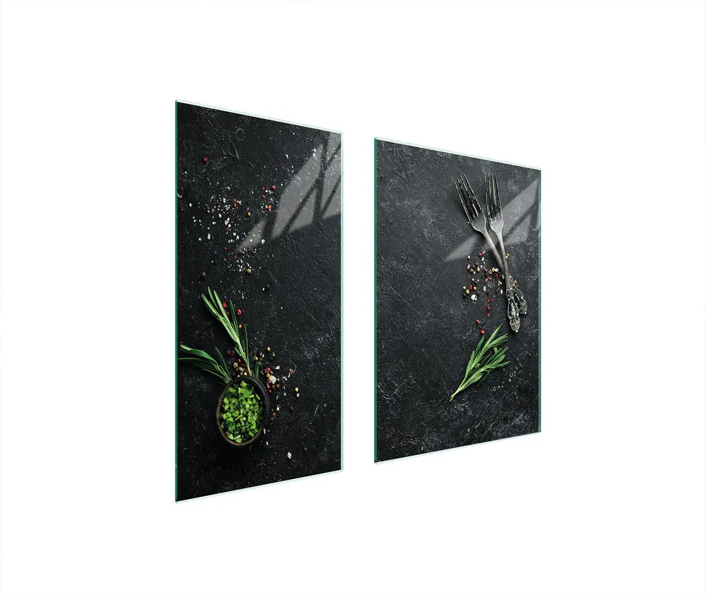 Copripiano Cottura Vetro Ardesia 75x52 - Piastre Coprifornelli 2 Pezzi