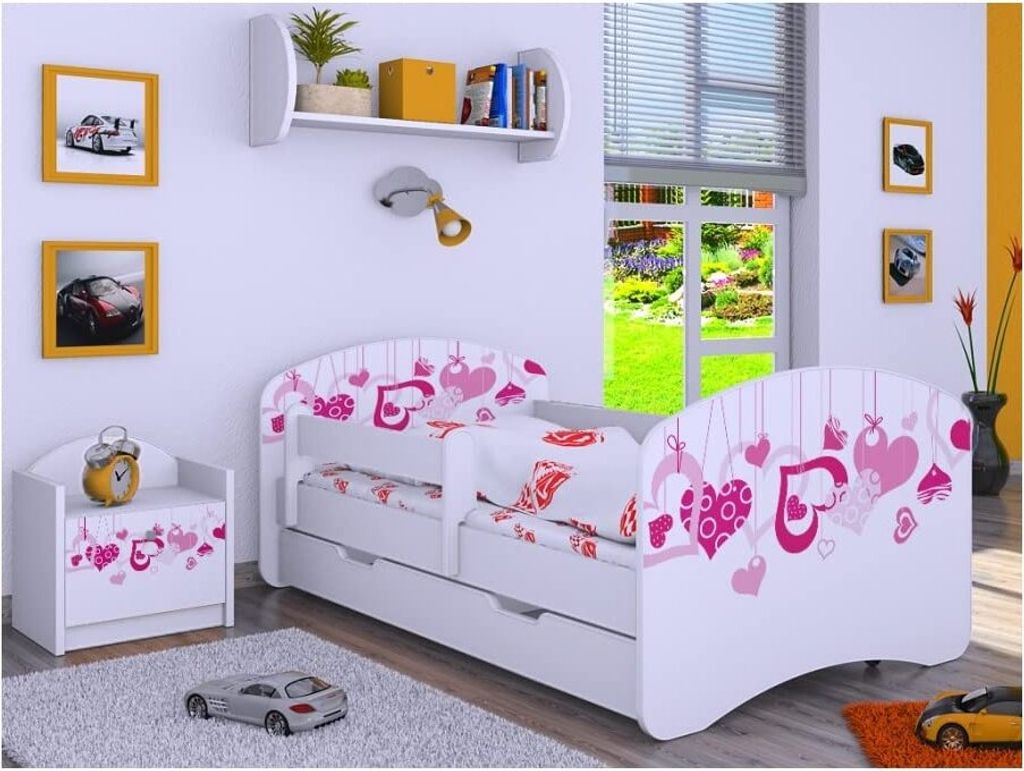 BDW Kinderbett mit Matratze und Bettkasten, 160x80