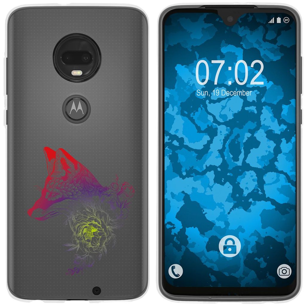 PhoneNatic Case kompatibel mit Motorola Moto G7 Plus Silikon-Hülle Floral Fuchs M1-5