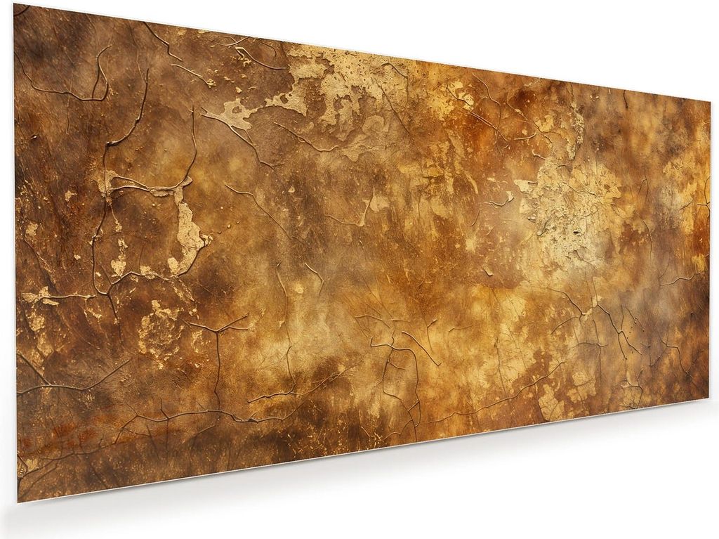 Glasbild 110x55cm in XXL für Wohnzimmer, Schlafzimmer Motiv Verwitterter Putz