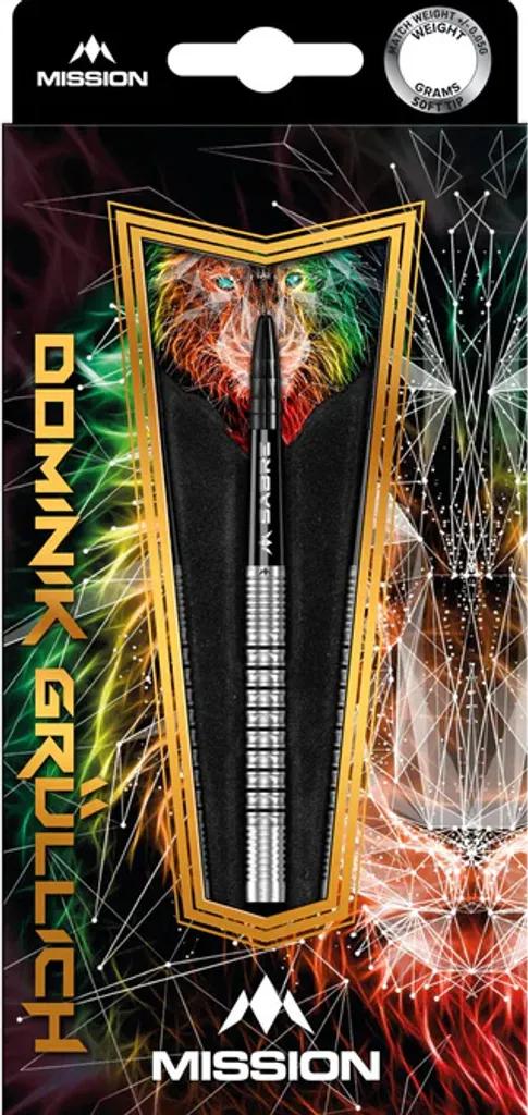 Mission Dominik Grüllich Steeldarts 21,5g en Tungstène haute densité