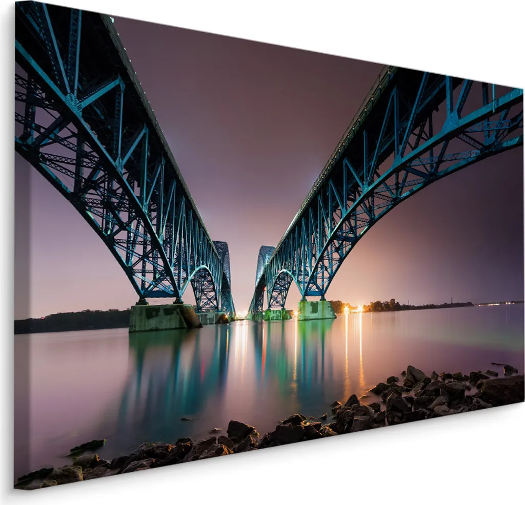 Carta da Parati su Tela 100x70 XXL South Grand Island Bridge Arte