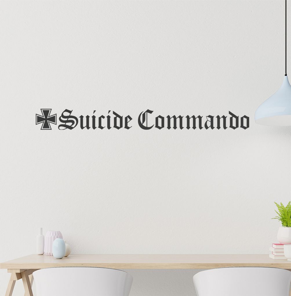 Suicide Commando Wandtattoo in 6 Größen - Wandaufkleber Wall Sticker - Dekoration, Küche, Wohnzimmer, Schlafzimmer, Badezimmer