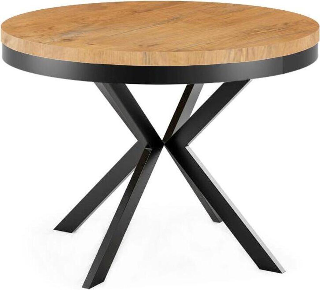 FURNLUX Esstisch Edder Orange 90cm / Hauptfarbe: Beige / Abmessungen: 90 x 76 x 166 cm