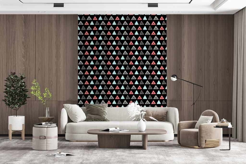 MuchoWow Fototapete für Wohnzimmer oder Schlafzimmer Wandtapete Vinyl Motivtapete Jungen - Design - Dreieck - 190x260 cm - Papiertapete