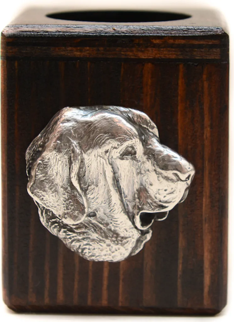 Portacandele Mastino Spagnolo in Legno e Argento - Design Art-Dog