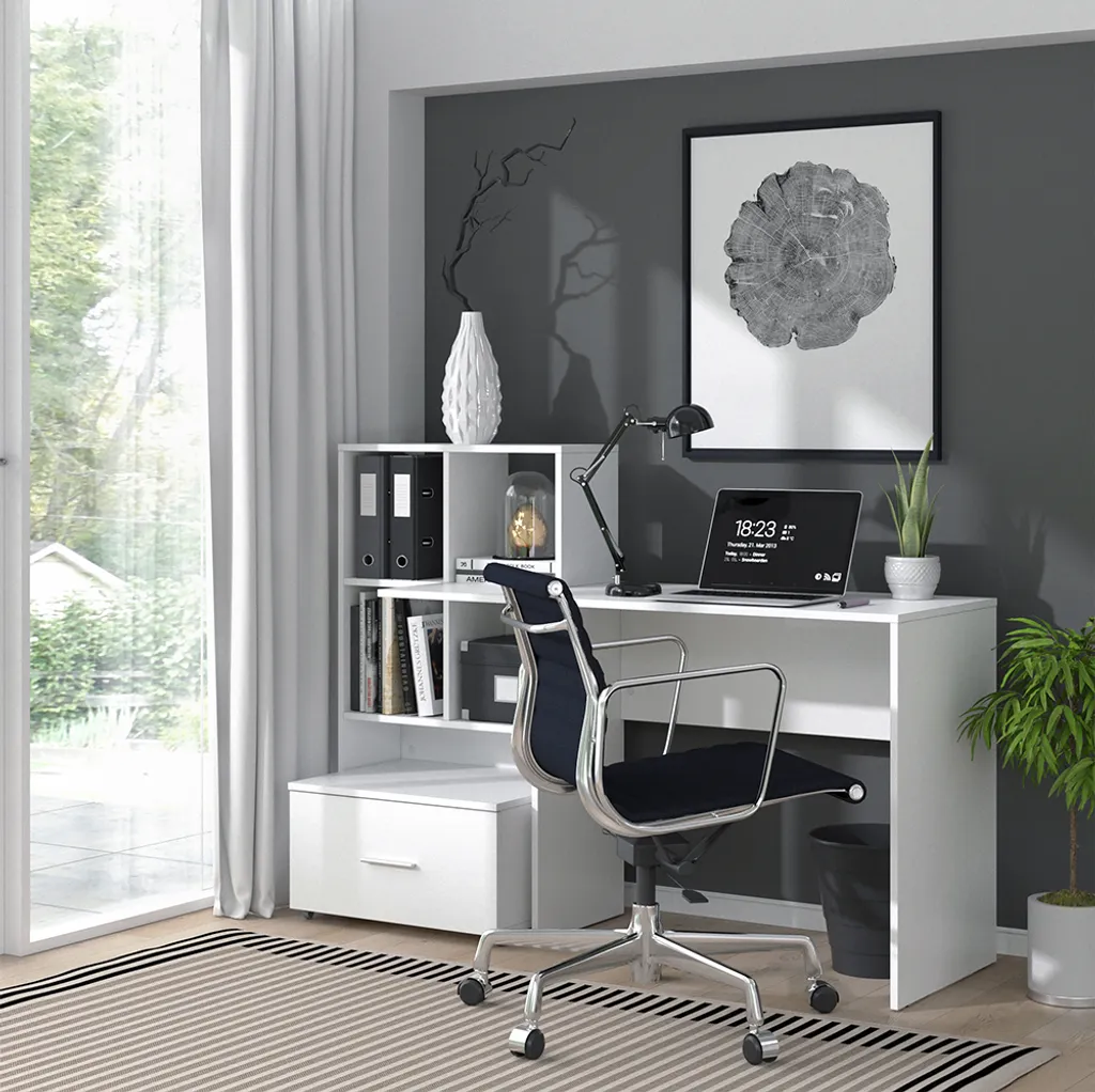 Scrivania per Cameretta Vicco Loris Bianca 149cm | Studio e Ordine