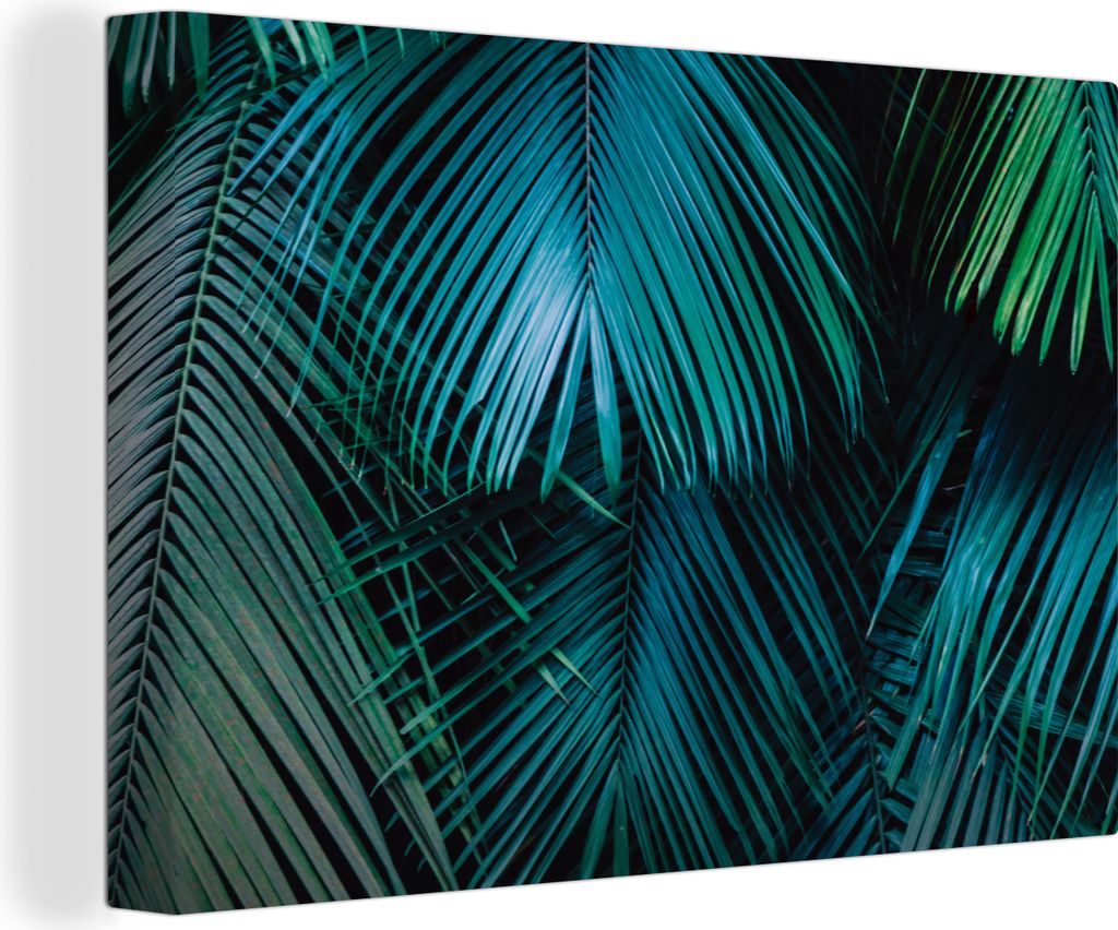 OneMillionCanvasses - Leinwandbilder - 140x90 cm, Palmenblatt - Tropisch - Natur - Dschungel, Wandbilder Kunstdruck Wanddekoration - Foto auf Lei...