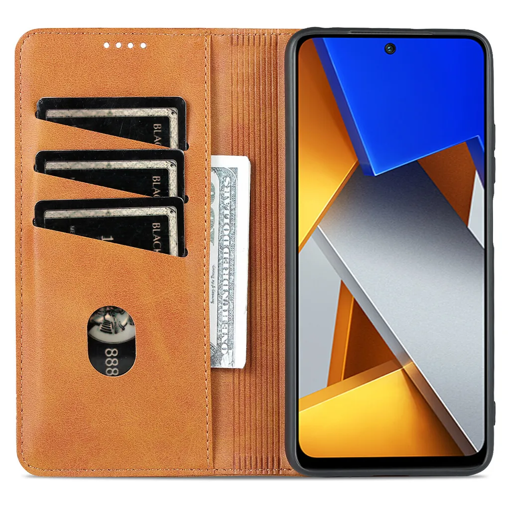Cover per Xiaomi Poco M4 Pro 4G, Custodia Flip Pelle