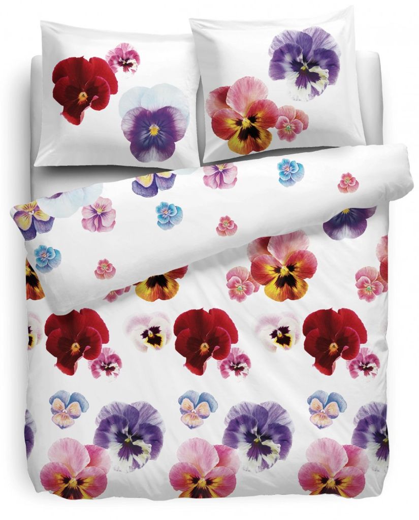 HNL Renforce Bettwäsche 135x200cm Violet Garden Violett Pink Weiß 100% Baumwolle