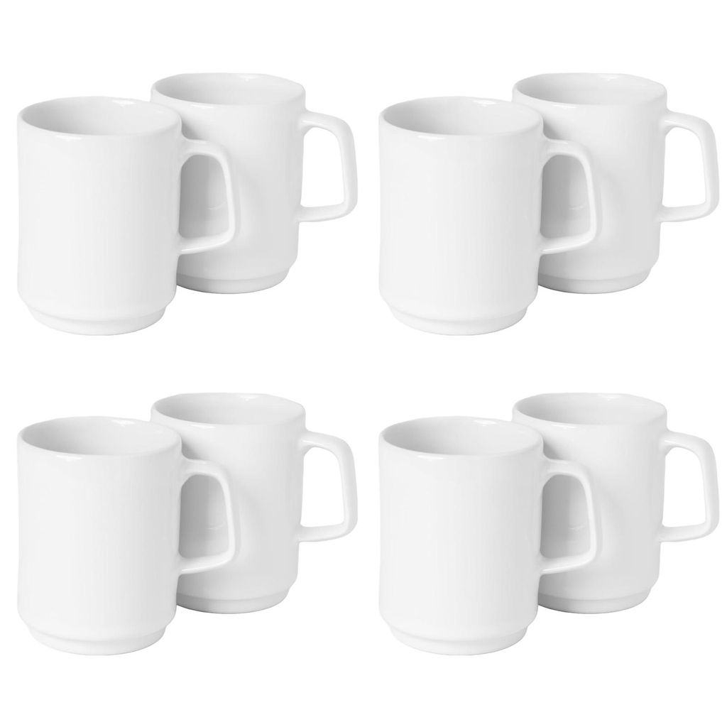 8er Set Kaffee Tasse 0,3 l Porzellan Kaffeetasse Tassen Produktbild 