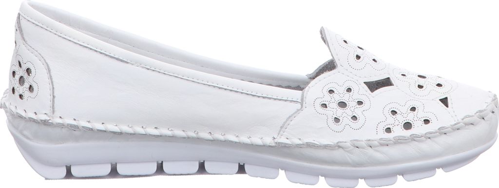 Gemini Damen Slipper Ballerina Leder Cutouts Blumenmuster Produktbild 