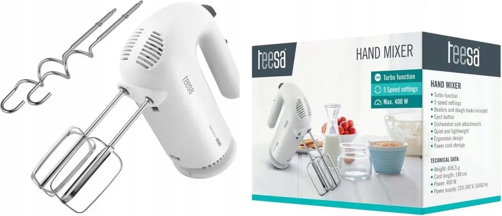 Teesa TSA3536 Frullatore Bianco 400W - Ideale per Pappe e Vellutate - 6