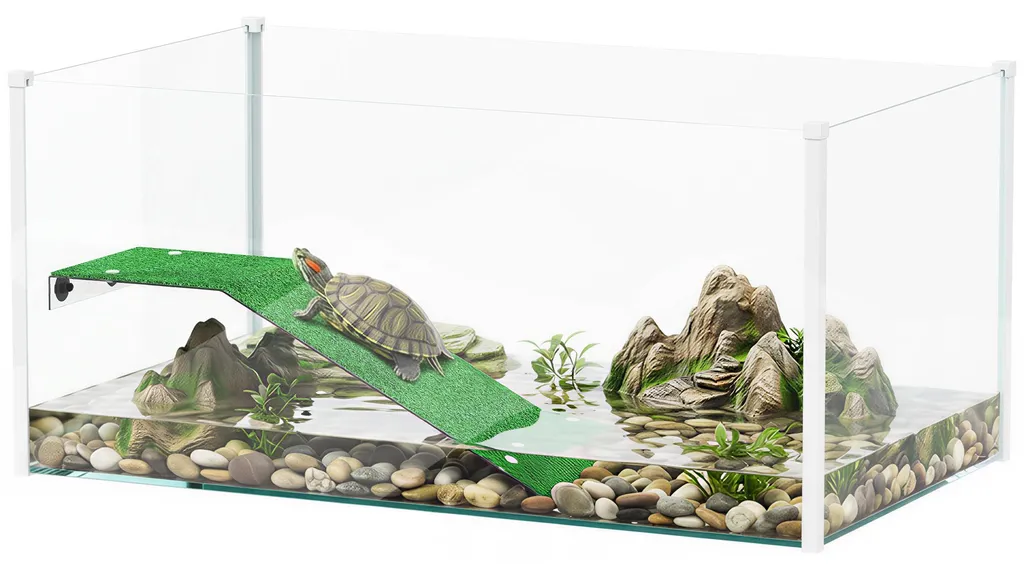 Aquarium pour tortues 60x35x28 cm en verre trempé et acrylique blanc