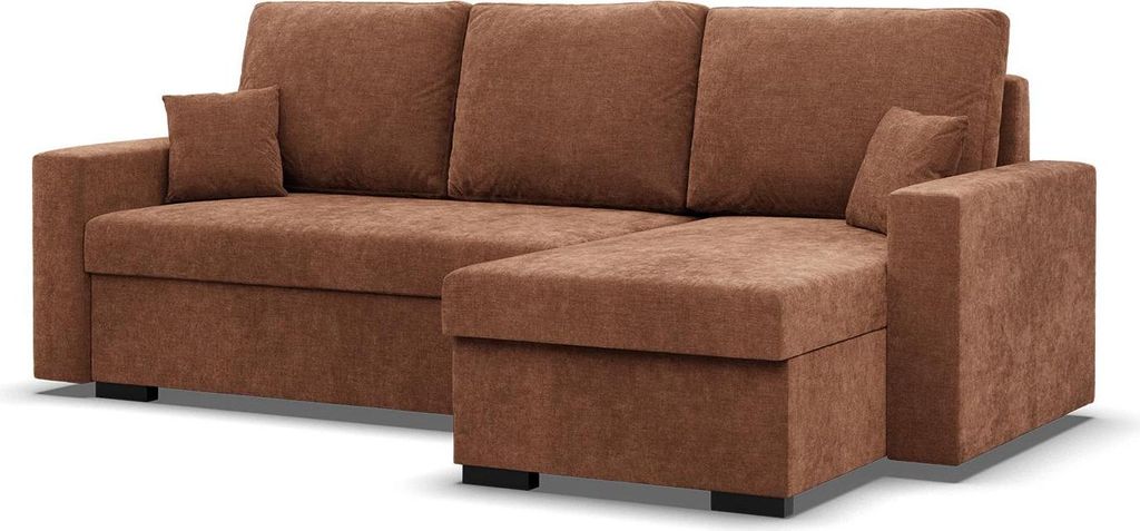 Ecksofa ZUNO mit Schlaffunktion, Rechts, Kupfer, Schlaffläche 200x140cm