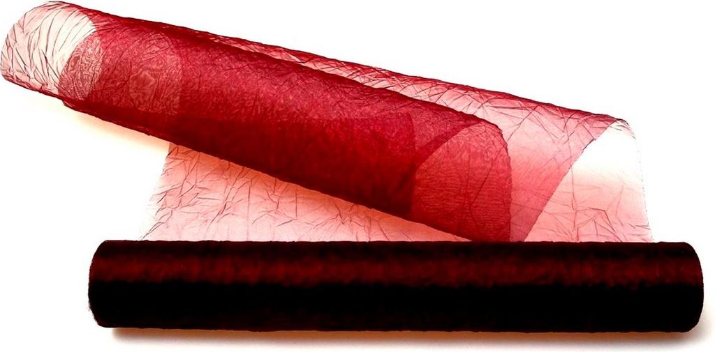 Crashorganza-Tischläufer bordeaux - 28 cm breit - Rolle 5 Meter - 68280 38-R 280