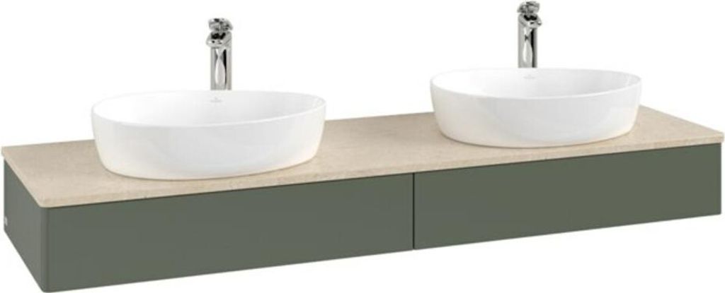 V&B Waschtischunterschrank ohne Frontstruktur Antao 160x50cm, HL, WBP botti., lea gre. m Lac
