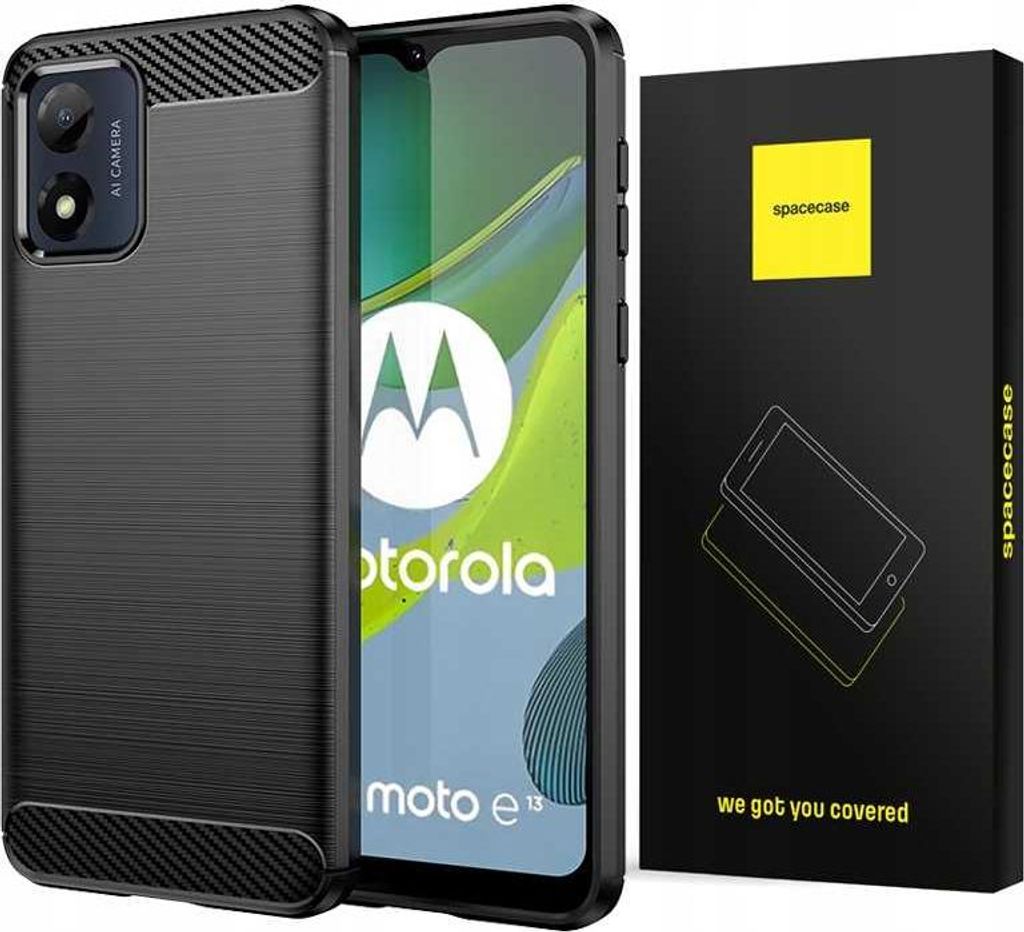 Spacecase Carbon Motorola Moto E13 schwarz