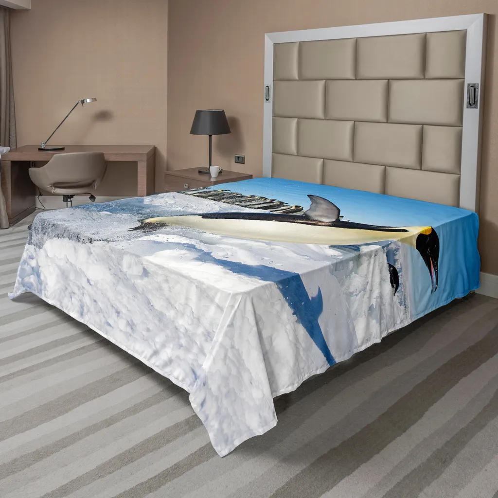 Drap plat Pingouins de l'Antarctique ABAKUHAUS Multicolore 244 x 205 cm
