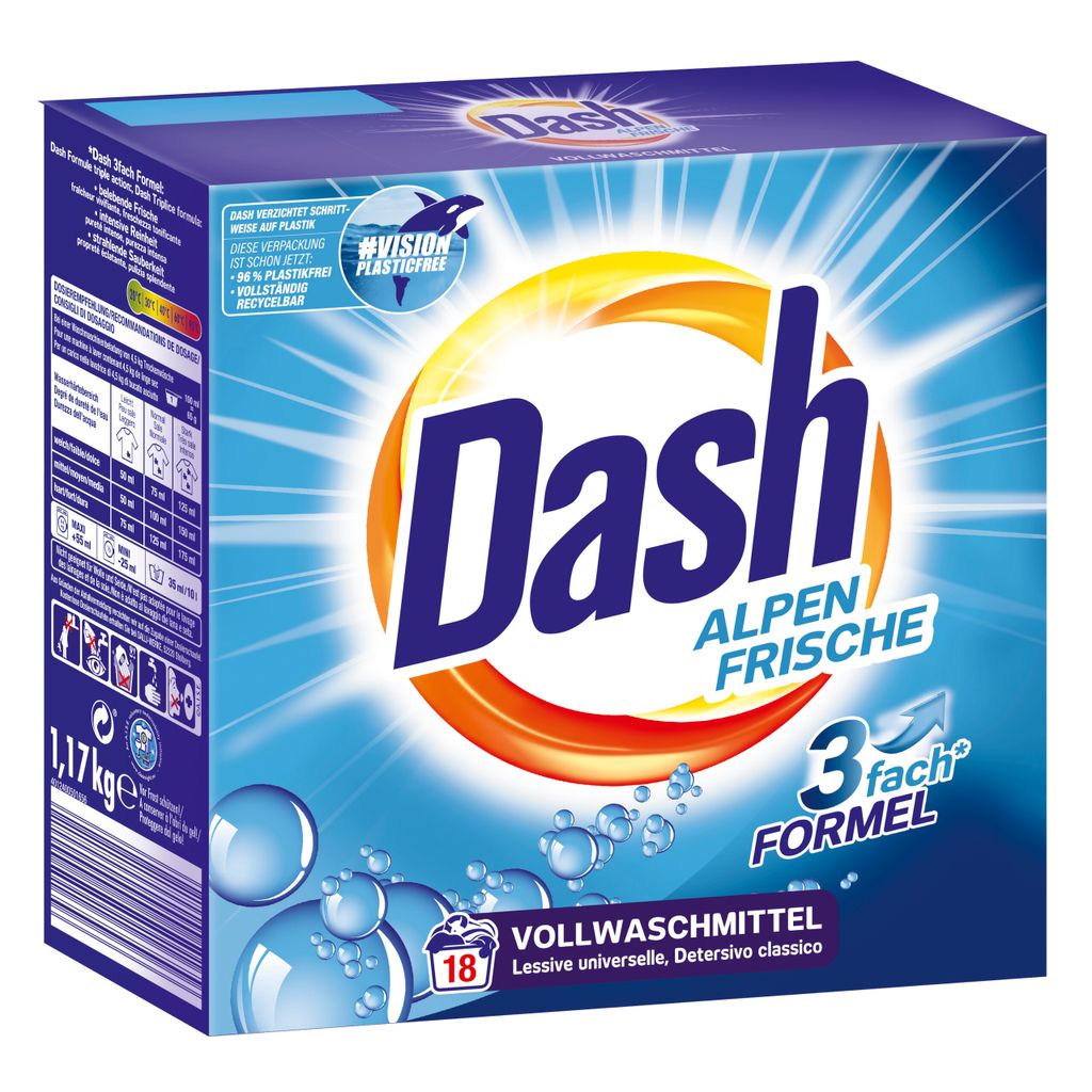 DASH Alpen Frische Vollwaschmittel 18WL 1,17kg Produktbild 