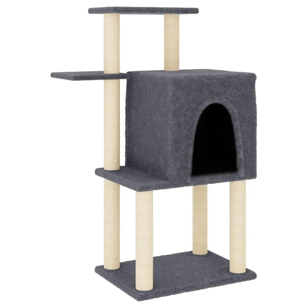 Albero per Gatti vidaXL 97cm Grigio | Sisal e Peluche Alta Qualità