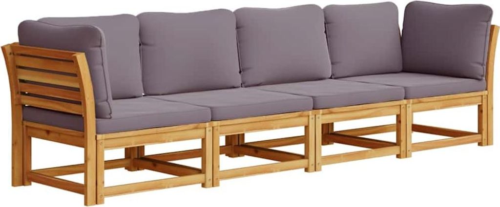 vidaXL 4-tlg. Garten-Lounge-Set mit Kissen Massivholz Akazie