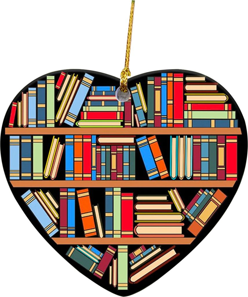 Weihnachtsanhänger Mehrzweckfestival Realistic Zierleichter Oberfläche Dekorative Neujahr Geschenkbuchliebhaber Herz Bücherregal Xmas Tree Ornam...