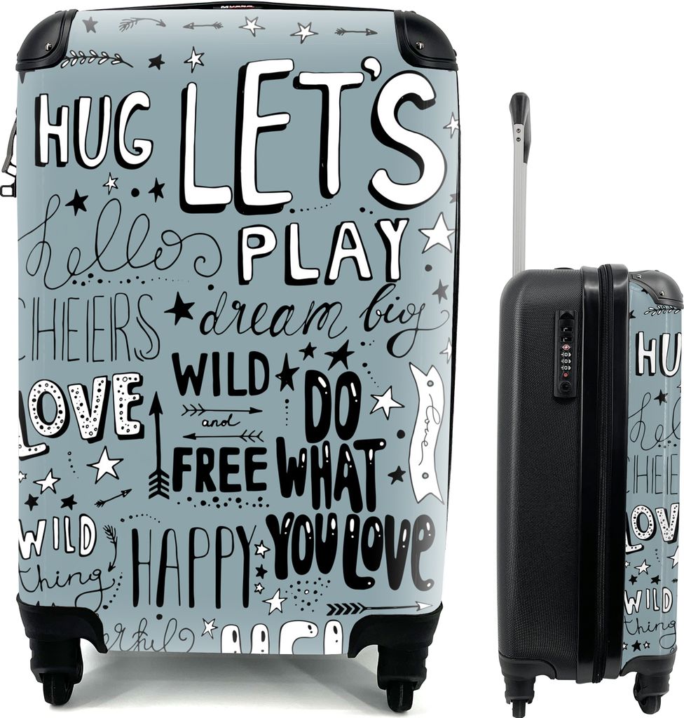 MuchoWow MuchoWow Koffer Handgepäck Trolley Rollkoffer Kleine Reisekoffer mit 4 Rollen - Zitate - Baby - Sprichwörter - Wörter - Kinder - Ki...