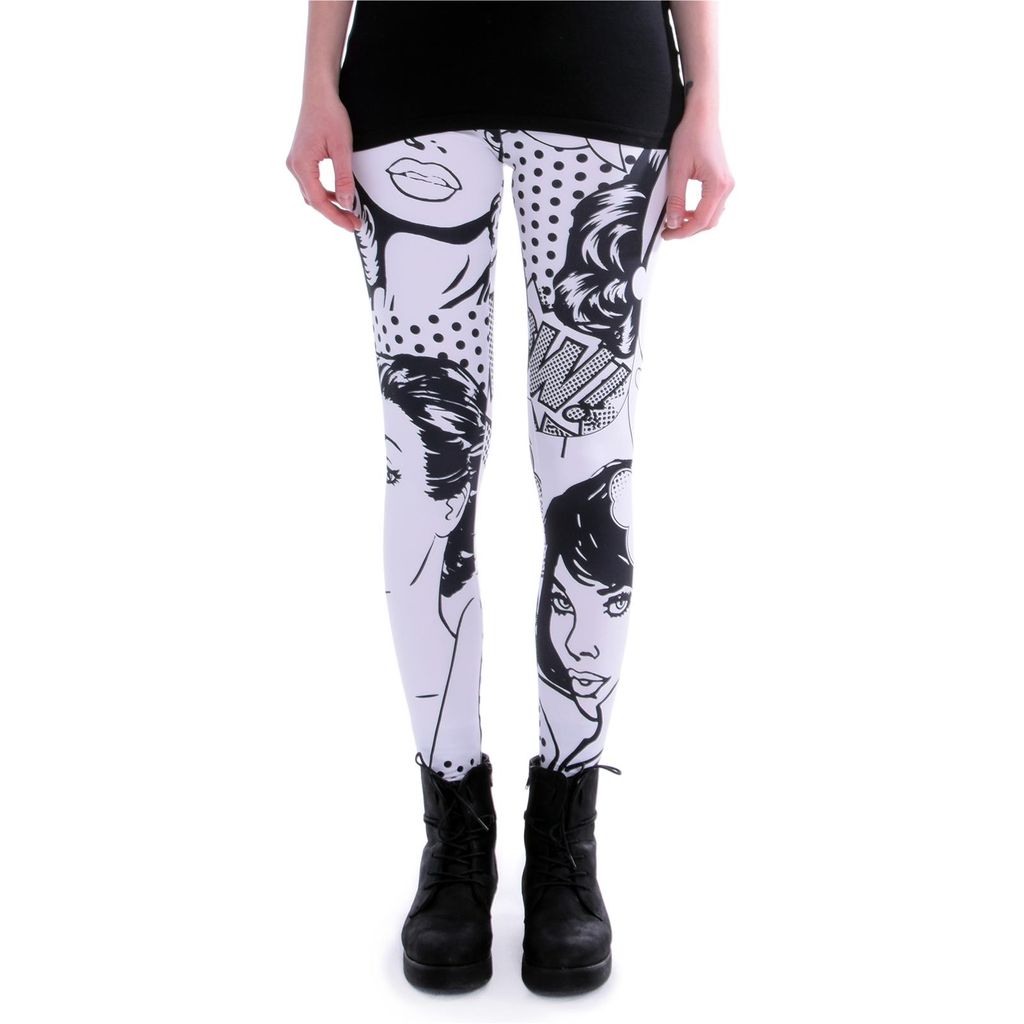 cosey - bedruckte bunte Leggins (Einheitsgröße) - Design Comic