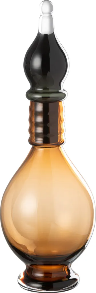 Vase Phial Deco Joe J-Line en verre brun avec couvercle - Moyen modèle