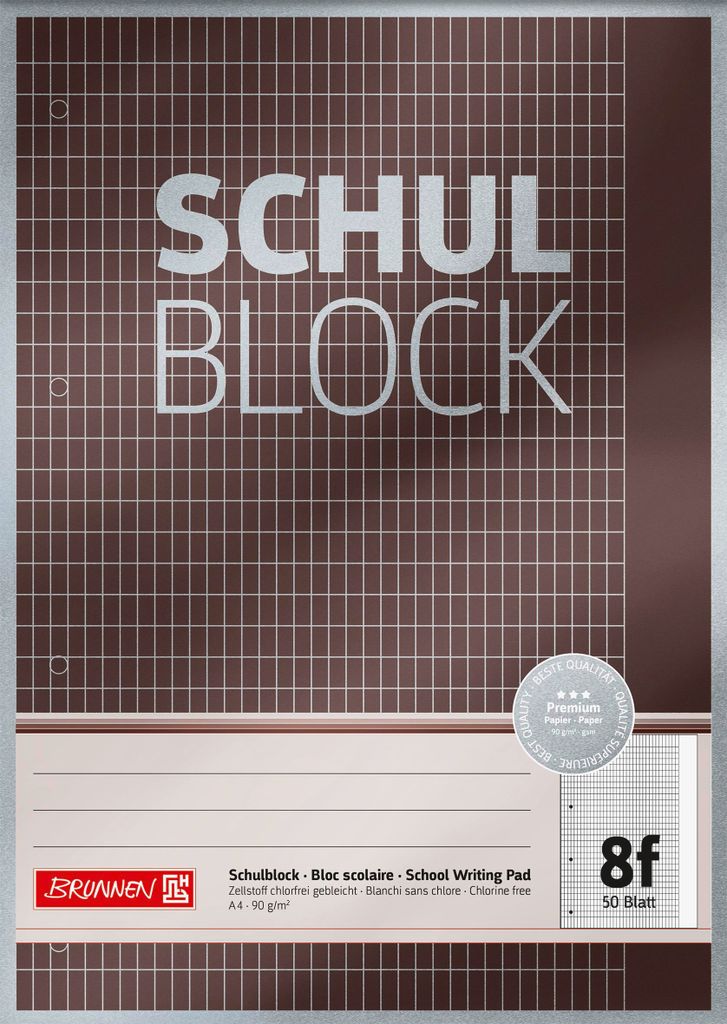 BRUNNEN 1052608 Bloc Premium "Bloc scolaire" A4 5 x 7 Image du produit 