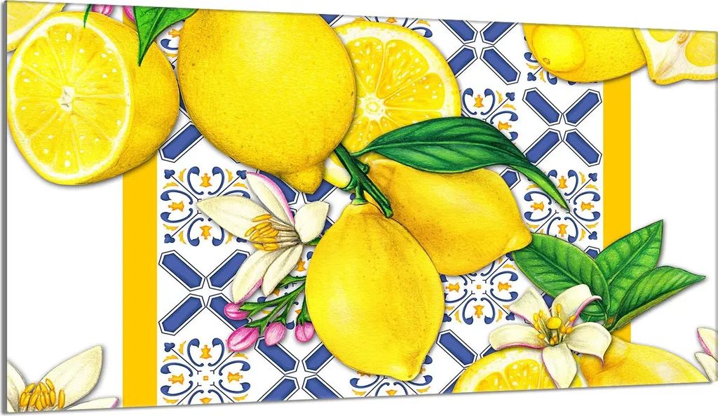 Protezione Piano Cottura 90x52 Vetro Temperato Giallo Limone Multifunzione