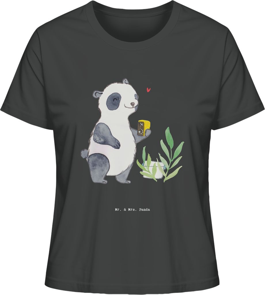 Mr. & Mrs. Panda Damen T-Shirt Panda Geocaching Größe L - Anthrazit - Geschenk, GPS Schnitzeljagd, Sommershirt, shirt, Schatzsuchen, Basic, Obert...