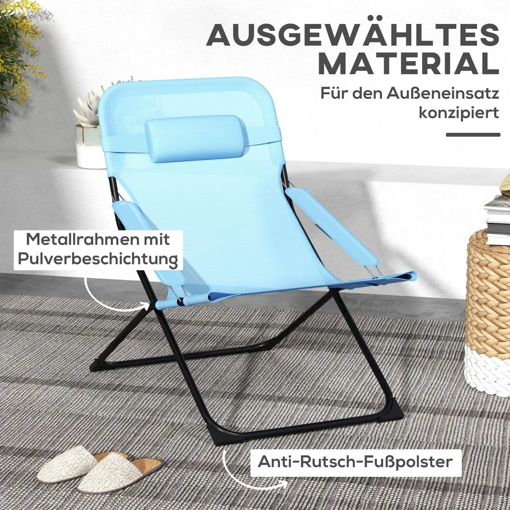 Chaise pliante robuste 120kg dossier réglable pour soulager le dos