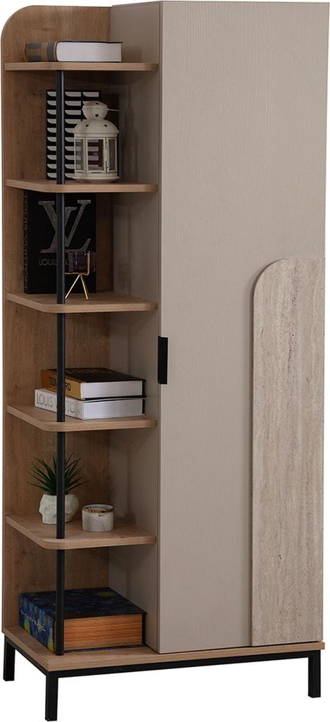 Exklusives Beiges Bücherregal Moderne Holzregale Edle Holzmöbel