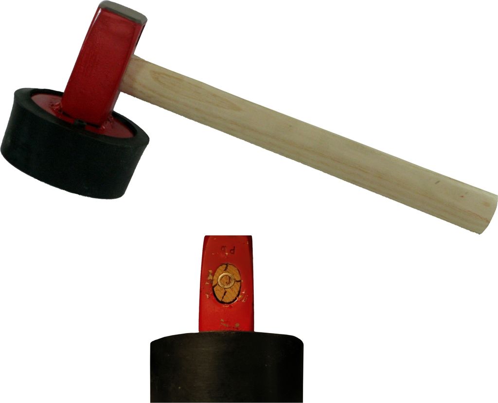 Plattenhammer 'PB' 1,25 kg rund, geschraubter Aufsatz