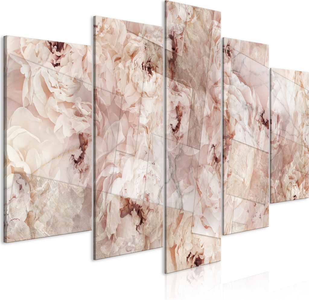 Leinwandbilder 200x100 cm b-C-0768-b-m Vlies Leinwandbild 5 tlg Kunstdruck modern Wandbilder XXL Wanddekoration Design Wand Bild BLUMEN PÄONIEN