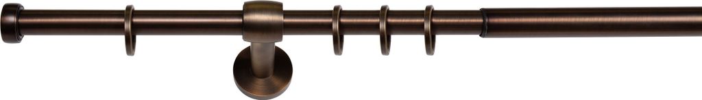Komplettgarnitur Cap verschiedene Farben Gardinenstange Stilgarnitur ausziehbar Farbe: Bronziert, Größe: 210-400 cm