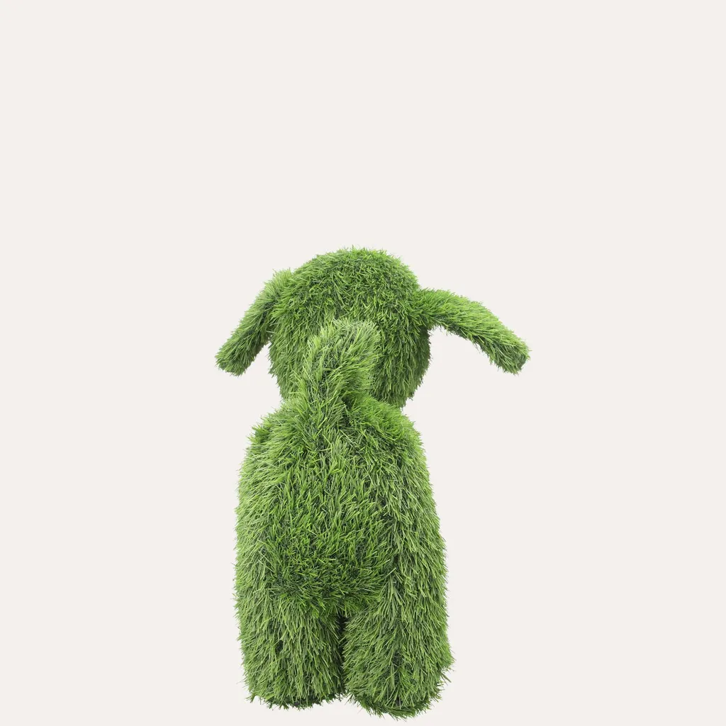 Chien Décoratif en Gazon Synthétique Vert Résistant Intempéries 50cm