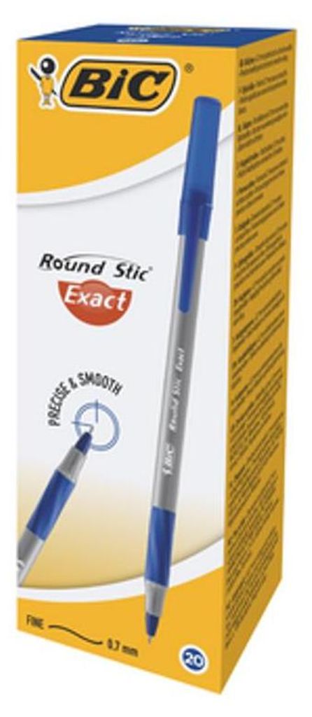 Bic Round Stic Exact Blauer Stift, 20er-Set Produktbild 