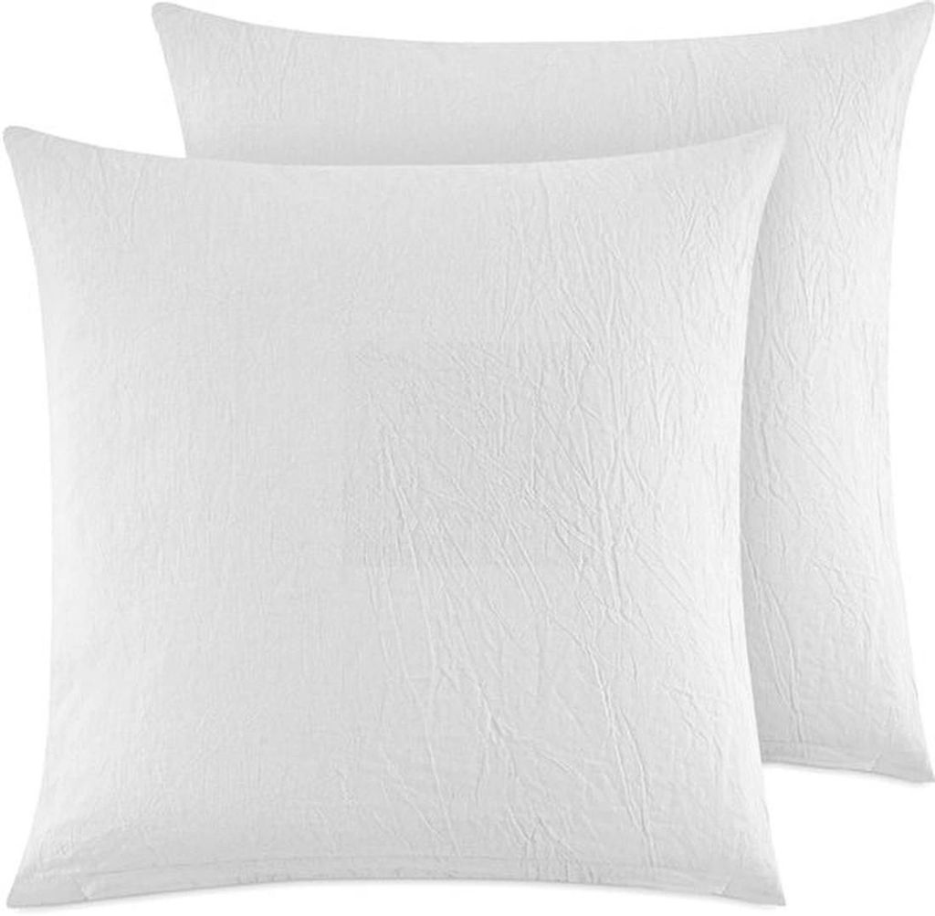 Unyqoos Set mit 2 stilvollen Kissenbezügen aus gewaschenem Baumwolle im eleganten Leinenlook